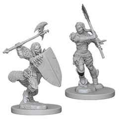 Pathfinder Deep Cuts Unpainted Miniatures: Half-Orc Female Barbarians (pack of 2)